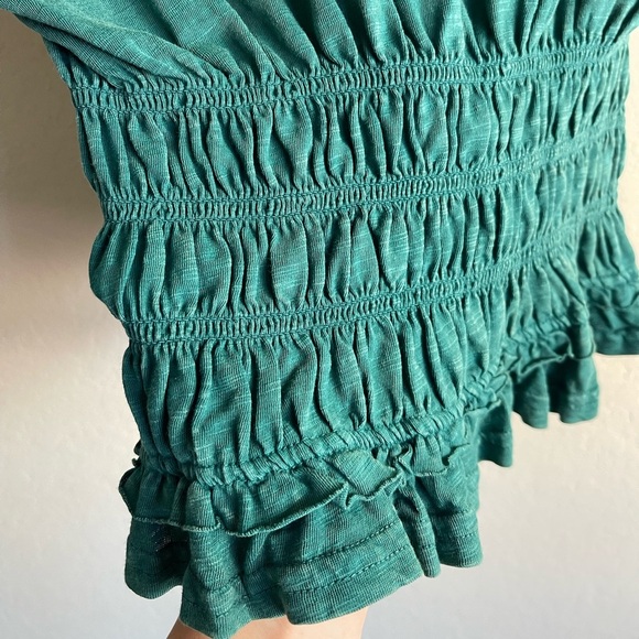 Anthropologie Pilcro Leah Gathered Tee in Green Size Large - Picture 4 of 8